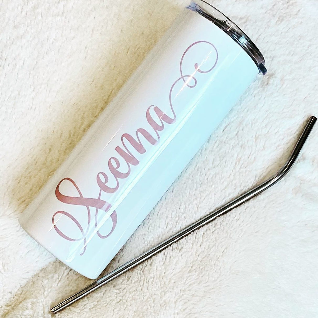 Personalized Tumbler with Straw